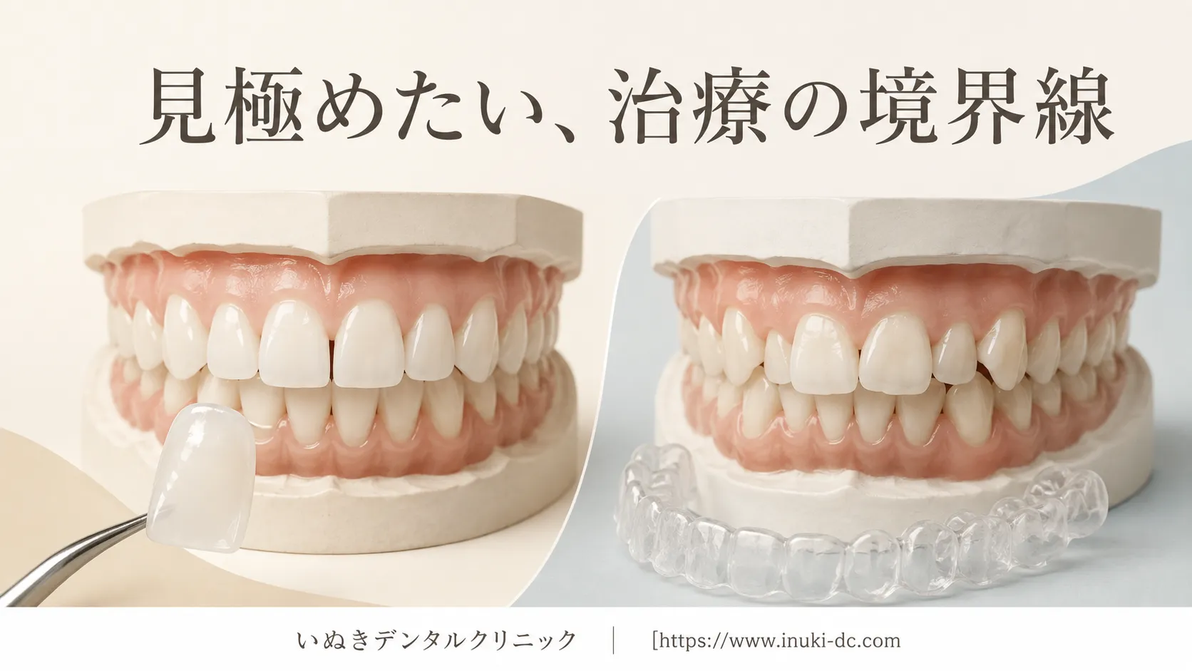 ラミネートベニアだけで対応できる歯並び・矯正が必要な歯並びの境界線